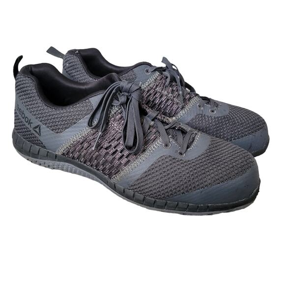 Reebok Mens Work Print Coal Grey/Black Safety Composite Toe Cap Men's 11W RB4248 - Picture 1 of 7